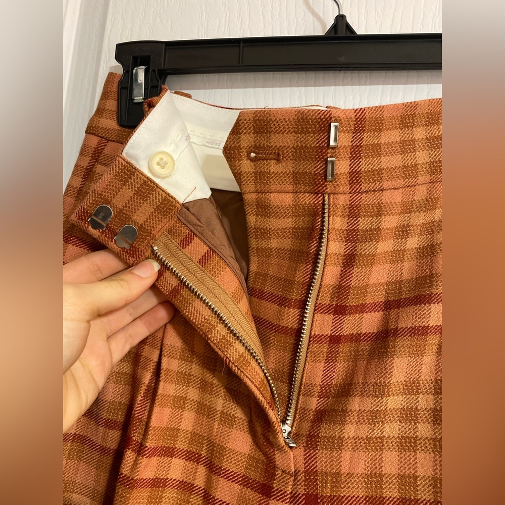Aritzia Wilfred High Waisted Wool Blend Plaid Carnaby Carrot Ankle Pants Size 0 - Picture 7 of 14